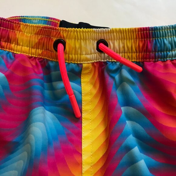 Psycho Bunny Print Shorts Swim Trunks Boys 10 12 Medium Blue Pink Tie Dye 4.5" - Picture 4 of 11